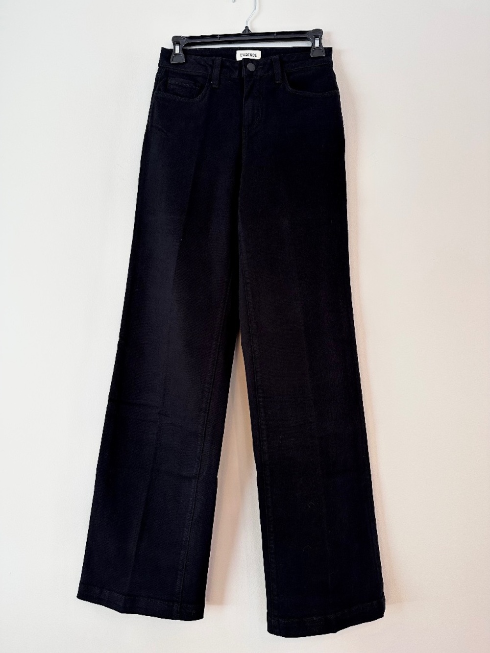 L’AGENCE Scottie Women’s High‑Rise Wide‑Leg Jeans Black Size 24 NWOT $225